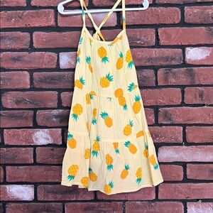 Cat & Jack Yellow Pineapple Print Kids Casual Dress